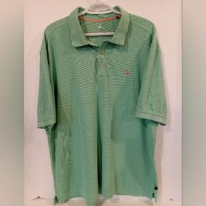 Tommy Bahama Mens XL Polo Shirt Short Sleeve Turquoise Supima Cotton Casual Golf